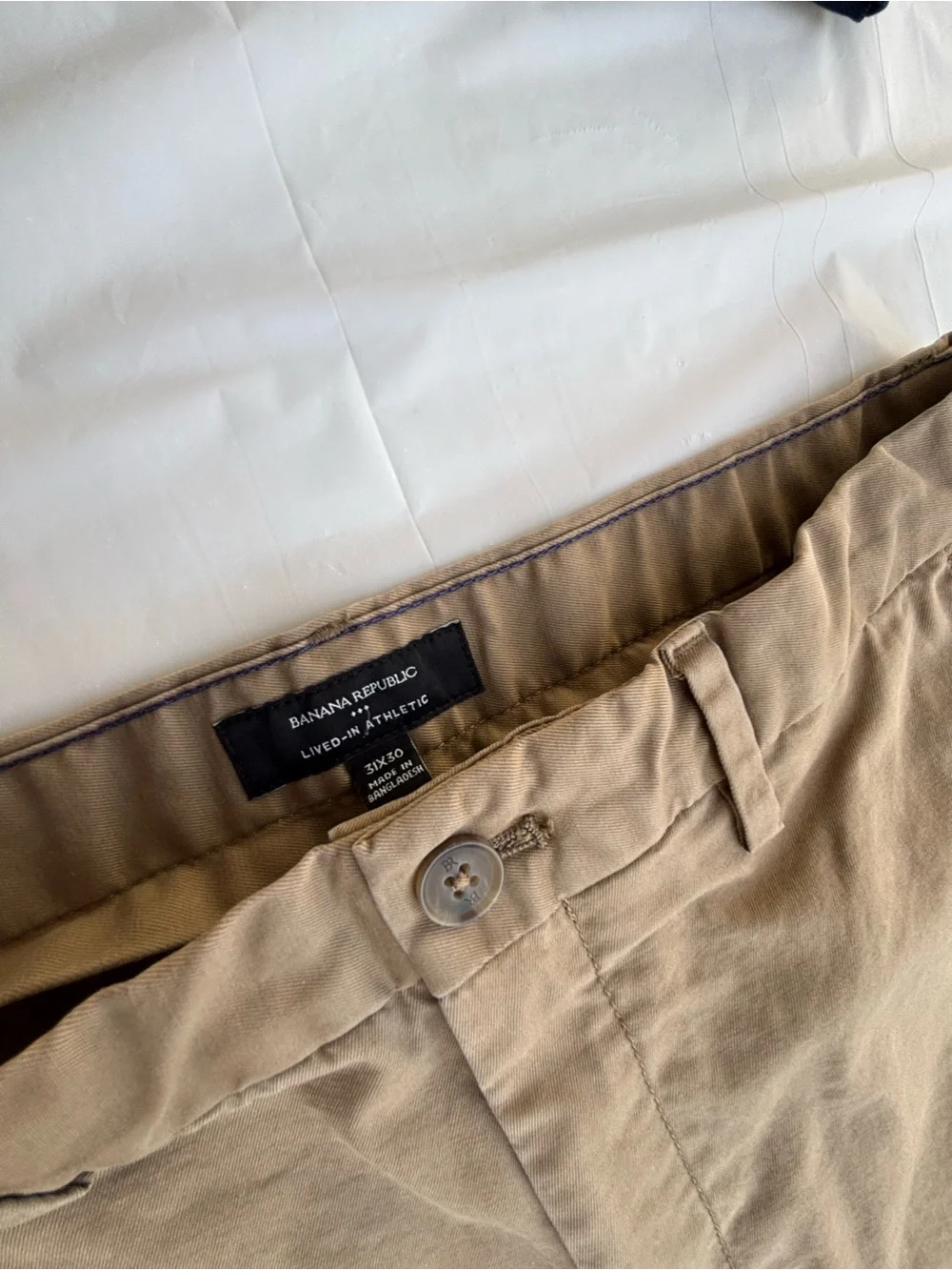 Banana Republic Men's Tan Athletic Lived In Chinos